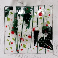 Fused Glass Christmas-themed Tealight Holder, Trinket Or Bonbon Dish -Christmas Homeware & Accessories Shop featureditemlargei 1816