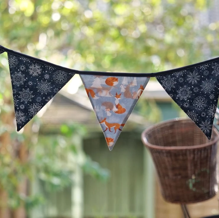 Large Christmas Bunting With Foxes 1 Large Christmas Bunting With Foxes