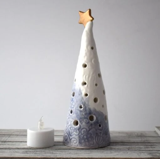 A299 Ceramic Christmas Tree Tea Light Holder (UK Postage Free) -Christmas Homeware & Accessories Shop featureditemlargei 1833