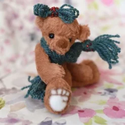 Hallie, Cosy Christmas Bear, Hand Sewn Collectible Artist Bear With Scarf -Christmas Homeware & Accessories Shop featureditemlargei 1840