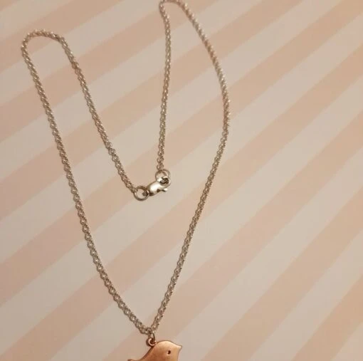 Christmas Homeware & Accessories Shop 22 ROSE GOLD SPARROW AND SILVER CHAIN NECKLACE -BIRD -CHRISTMAS - FREE UK POSTAGE