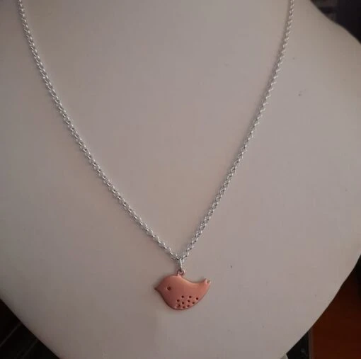 ROSE GOLD SPARROW AND SILVER CHAIN NECKLACE -BIRD -CHRISTMAS - FREE UK POSTAGE -Christmas Homeware & Accessories Shop featureditemlargei 1853