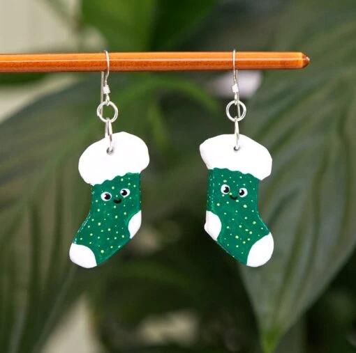 Cosy Christmas Winter Stocking Dangly Painted Clay Earrings 10 Cosy Christmas Winter Stocking Dangly Painted Clay Earrings -Christmas Homeware & Accessories Shop featureditemlargei 1856