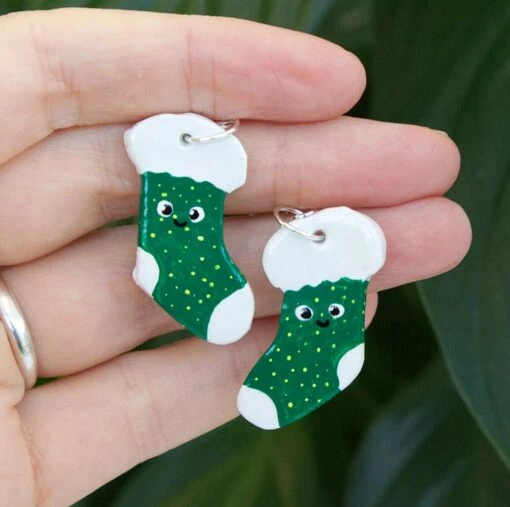 Cosy Christmas Winter Stocking Dangly Painted Clay Earrings 13 Cosy Christmas Winter Stocking Dangly Painted Clay Earrings -Christmas Homeware & Accessories Shop featureditemlargei 1859