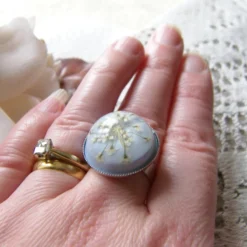 Christmas Snowflake Queen Anne's Lace Flower Blue Ring - SNOWFLAKE -Christmas Homeware & Accessories Shop featureditemlargei 1869