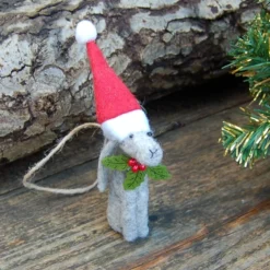 Xmas Bauble -Moon Gazing Hare Wearing A Santa Hat - Christmas Tree Bauble -Christmas Homeware & Accessories Shop featureditemlargei 188