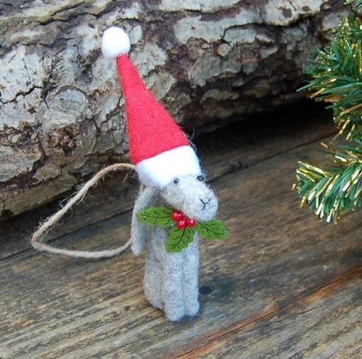 Xmas Bauble -Moon Gazing Hare Wearing A Santa Hat - Christmas Tree Bauble -Christmas Homeware & Accessories Shop featureditemlargei 188