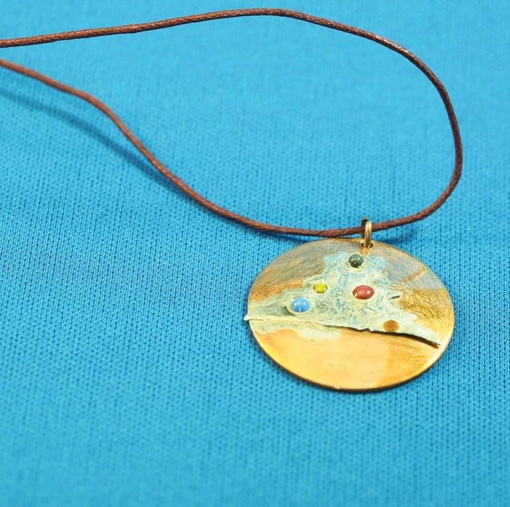 Christmas Tree Baubles Copper & Silver Pendant 2 Christmas Tree Baubles Copper & Silver Pendant - Image 2