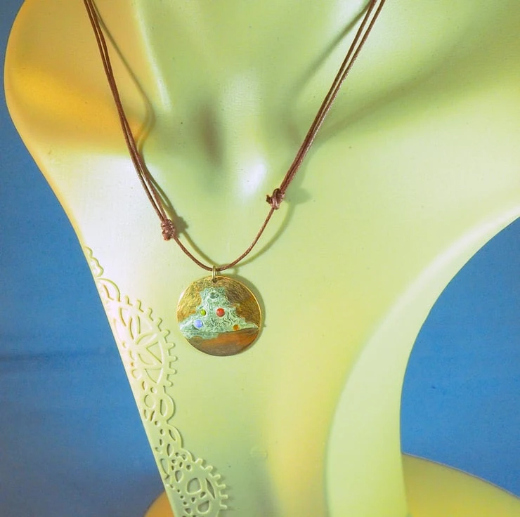 Christmas Tree Baubles Copper & Silver Pendant 4 Christmas Tree Baubles Copper & Silver Pendant - Image 4