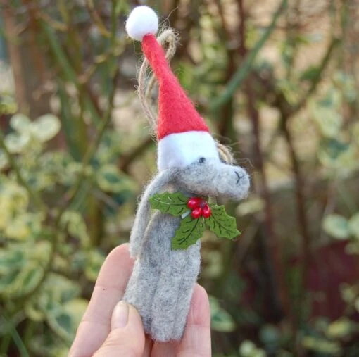 Xmas Bauble -Moon Gazing Hare Wearing A Santa Hat - Christmas Tree Bauble -Christmas Homeware & Accessories Shop featureditemlargei 189