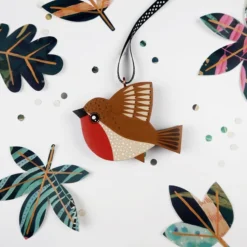 Robin Christmas Tree Decoration, Bird Lover Gift, Stocking Filler.