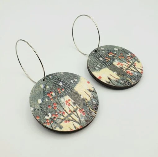 Medium Christmas Red Berry Woodland Earrings