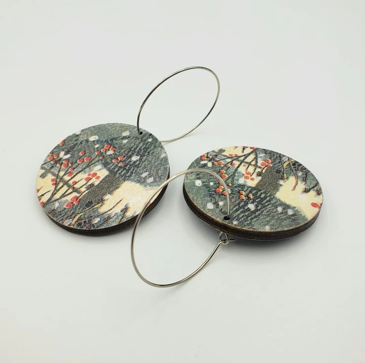 Medium Christmas Red Berry Woodland Earrings 2 Medium Christmas Red Berry Woodland Earrings - Image 2