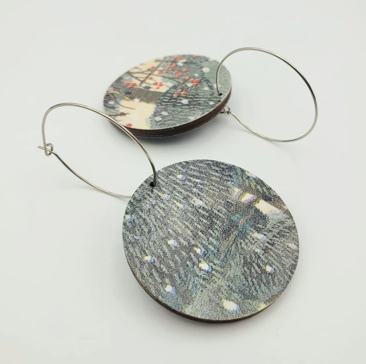 Medium Christmas Red Berry Woodland Earrings 6 Medium Christmas Red Berry Woodland Earrings - Image 6