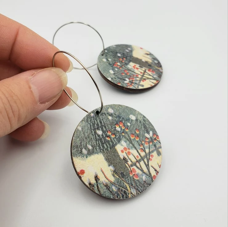 Medium Christmas Red Berry Woodland Earrings 7 Medium Christmas Red Berry Woodland Earrings - Image 7