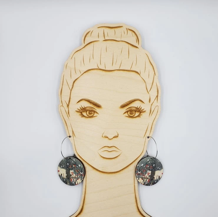 Medium Christmas Red Berry Woodland Earrings 8 Medium Christmas Red Berry Woodland Earrings - Image 8