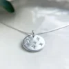Christmas Star Silver Layering Disc Necklace, Handmade North Star Pendant Neckla