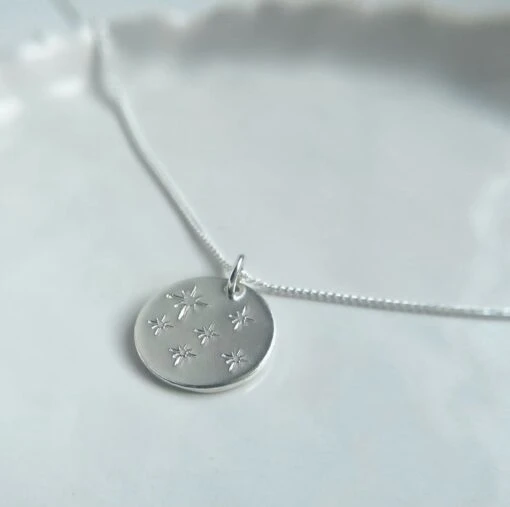 Christmas Star Silver Layering Disc Necklace, Handmade North Star Pendant Neckla -Christmas Homeware & Accessories Shop featureditemlargei 1916