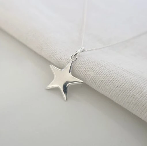 Christmas Star Necklace, Sterling Silver Puffy Star Pendant, Celestial Necklace, -Christmas Homeware & Accessories Shop featureditemlargei 1935