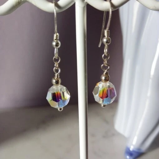SWAROVSKI CRYSTAL EARRINGS -CHRISTMAS GIFT - DANGLE - FREE UK SHIPPING
