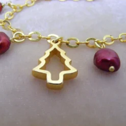 Red Pearls With Christmas Charms Bracelet -Christmas Homeware & Accessories Shop featureditemlargei 1985