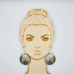 Large Christmas Woodland Snowy Scene Earrings