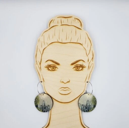 Large Christmas Woodland Snowy Scene Earrings