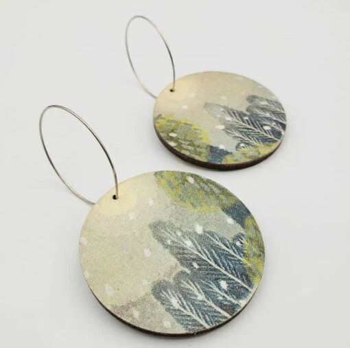 Large Christmas Woodland Snowy Scene Earrings -Christmas Homeware & Accessories Shop featureditemlargei 1995