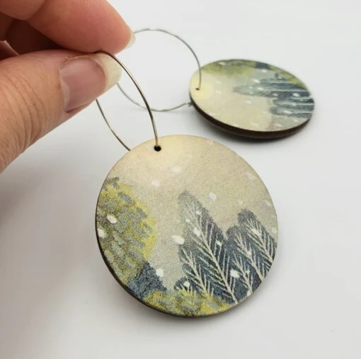 Large Christmas Woodland Snowy Scene Earrings -Christmas Homeware & Accessories Shop featureditemlargei 1998