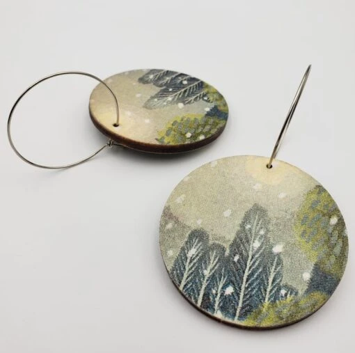 Large Christmas Woodland Snowy Scene Earrings -Christmas Homeware & Accessories Shop featureditemlargei 1999