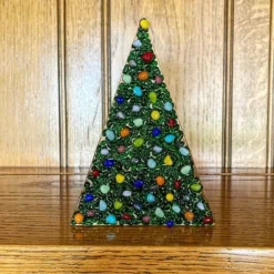 Rainbow Glass Christmas Tree Tealight Candle Holder -Christmas Homeware & Accessories Shop featureditemlargei 2