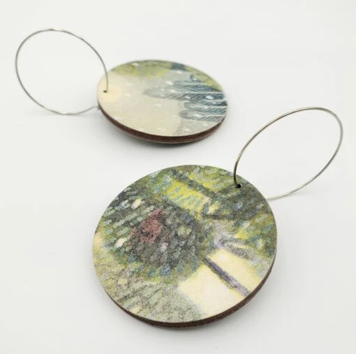 Large Christmas Woodland Snowy Scene Earrings -Christmas Homeware & Accessories Shop featureditemlargei 2000