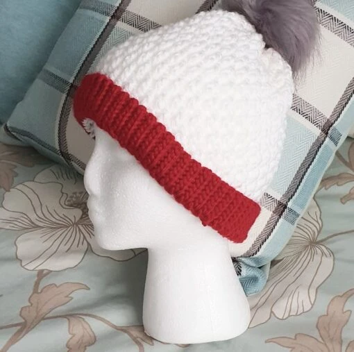 Christmas Hat, Crochet With Pompom