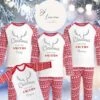 Luxury Personalised Family Matching Christmas Pyjamas In Red - Festive Family PJ