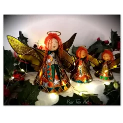 Large: Orange Tin Angel Christmas Tree Topper -Christmas Homeware & Accessories Shop featureditemlargei 203
