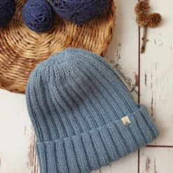 SALE Hand Knitted Alpaca Hat, Men Rib Fashion Hat, Christmas Gift For Men