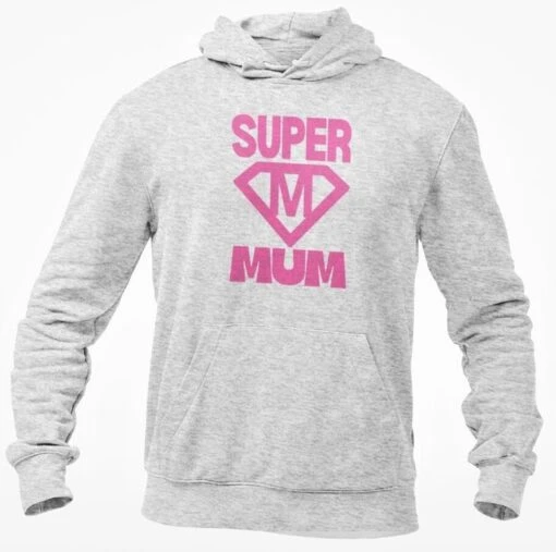 Super Mum Hooded Sweatshirt Funny Mothers Day Birthday Present Novelty Christmas