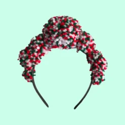 Multicolour Pompom Festival Headband Crown, Pom Pom Christmas Headpiece