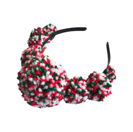 Multicolour Pompom Festival Headband Crown, Pom Pom Christmas Headpiece -Christmas Homeware & Accessories Shop featureditemlargei 2063