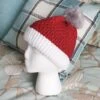 Christmas Crochet Hat, With Pompom