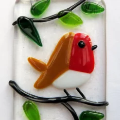 Handmade Fused Glass Robin Hanging Decoration - Christmas Bird Ornament 13 Handmade Fused Glass Robin Hanging Decoration - Christmas Bird Ornament -Christmas Homeware & Accessories Shop featureditemlargei 2089