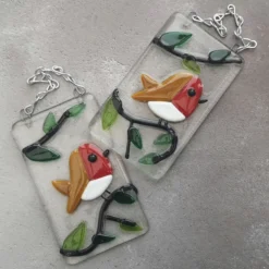 Handmade Fused Glass Robin Hanging Decoration - Christmas Bird Ornament 19 Handmade Fused Glass Robin Hanging Decoration - Christmas Bird Ornament -Christmas Homeware & Accessories Shop featureditemlargei 2094