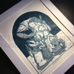 Schnabelperchten -Austrian Christmas Folklore - Limited Edition Lino Print