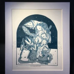 Schnabelperchten -Austrian Christmas Folklore - Limited Edition Lino Print -Christmas Homeware & Accessories Shop featureditemlargei 2099