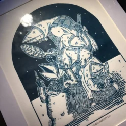 Schnabelperchten -Austrian Christmas Folklore - Limited Edition Lino Print -Christmas Homeware & Accessories Shop featureditemlargei 2101