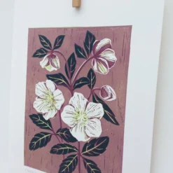 Christmas Rose - Linoprint -Christmas Homeware & Accessories Shop featureditemlargei 2137