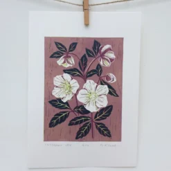 Christmas Rose - Linoprint -Christmas Homeware & Accessories Shop featureditemlargei 2138