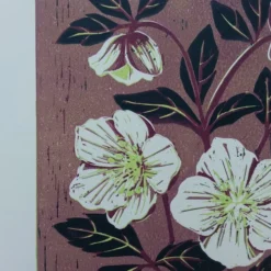 Christmas Rose - Linoprint -Christmas Homeware & Accessories Shop featureditemlargei 2139
