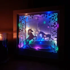 Unicorn Shadow Lightbox - Shadowbox - Light Box - 3d Picture - Christmas Gift