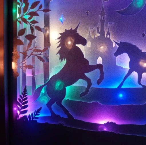 Unicorn Shadow Lightbox - Shadowbox - Light Box - 3d Picture - Christmas Gift -Christmas Homeware & Accessories Shop featureditemlargei 2142